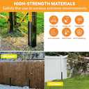 6PCS Fence Post Repair Kit, Heavy Duty Fence Post Anchor Quick Fix for Broken/Leaning Wooden Fence, Easy to Install, Black(16.5+15.75in)
