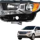 Driver Side Headlights Assembly Replacement for Edge 2015-2018 Housing Chrome Lamp LH 1PC FO2502341