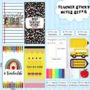 4 Pack Teacher Sticky Note Pads Set Teacher Appreciation Gifts Staff Employee Bulk School Classroom Supplies Must Haves Post Lists Back to School Gifts for Women Men