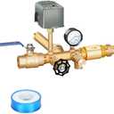 1"x 11"Well Pressure Tank Tee Kit with 40-60Psi Pressure Switch, Ball Valve, Pressure Gauge, Relief Valve, Drain Valve, Check Valve, Male Adapter, Well Tank Tee Kit for Tank with Diameters Up to 16"