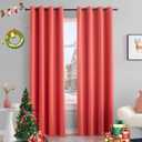 Coral Blackout Curtains 2 Panels for Bedroom - 84 Inch Length Thermal Insulated Room Darkening Grommet Drapes 1 Pair