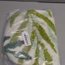 Mindsoft Green Leaves Toilet Seat Covers Bathroom Toilet Lid Cover Soft Microfiber 17.5'' x 15'' Plush Tufted, Machine Washable, Adjustable Rubber Backing Fits Most Round Elongated Oblong Lids