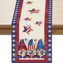 3 x XCHI Gnome Stars Patriotic America Memorial Day 4th of July Table Runner Table Decoration for Party Home Kitchen Dining Holiday Decor 13x60 Inch