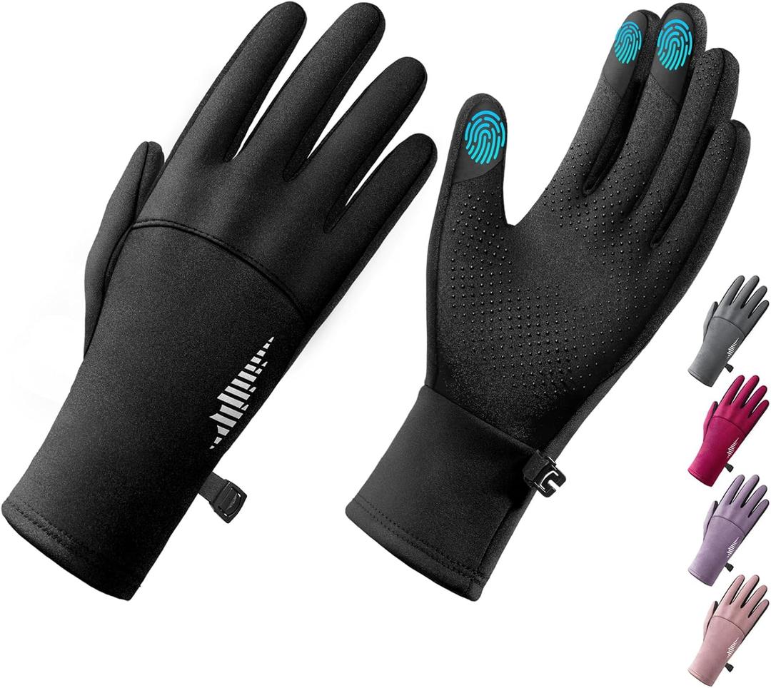 SIMARI Winter Gloves for Women, TouchScreen Water-Resistant Warm Thermal Gloves for Cold Weather, Running Hiking Driving (Medium, Black)
