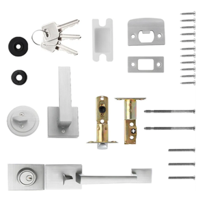 Upgrades Square Entry Door Handle Set No Lock Mechanism Metal Door Handle Set Reversible For Right/Left Handed Door
