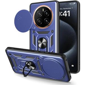 Compatible with Honor Magic 7 Case Cover,with Slide Camera Lens Cover Compatible with Honor Magic7 5G PTP-AN00 Case Blue