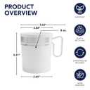 Party Essentials Bistro Hard Plastic Coffee Cup/Tea Mug w/Handle, 40 Count, 8-Ounce, White with Silver Rim