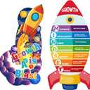 3 x Fainne 2 Pcs Large Growth Mindset Posters Space Themed Classroom Decoration, 27 x 13.4 inches