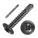 Wensilon (200Pcs)#81 for Sheet Metal Self-Tapping Screws 410 Black Stainless Steel Truss Head High-Strength Quick Tapping (#8X1")
