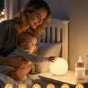 Egg Light for Nursery,2600mAh Battery with 150-Hour Runtime,3000K Warm Light&RGB 16 Colors,Stepless Dimming,Reading,Kids' Bedroom&Party Ambiance Decor,Travel&Gifts (White)