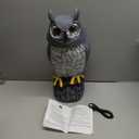 Solar Powered Garden Owl with Motion Detection, Rotating Head, Realistic Hoots and Silent Mode, Outdoor Statue and Sculpture, Owl Decoration for Home, Garden, Patio and Lawn