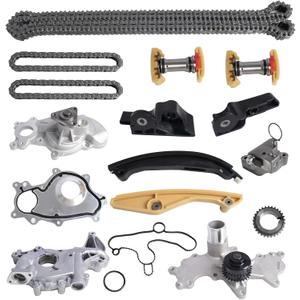 Timing Chain Kit with Water Pump Oil Pump for 2011-2017 Ford F-150 Edge Explorer Expedition Mustang, Fits 3.5L V6 DOHC Engine, and for 2016 Ford Police 3.7L, for 2015-2017 Lincoln Navigator 3.5L