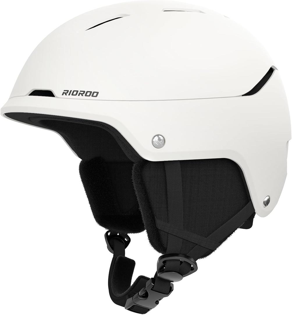 Ski Helmet for Women Men, Safety Certified Snowboard Helmet with Shockproof ABS Hard Shell for Adults & Youth (Small, Egg White)