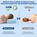 Adjustable Memory Foam Pillow - 4 Height from 1.2 to 4.8in, Cervical Pillow for Neck Pain Relief, CertiPUR-US Neck Support Pillow for Side Sleepers, Back/Stomach Sleepers, a Removable Cool Cover