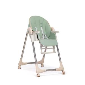 Green Convertible High Chair on Wheels with Removable Tray, Height and Angle Adjustment for Baby And Toddler