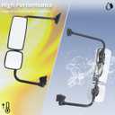 Left Chrome Door Mirror Assembly for Freightliner M2, Door Mirror with Arm Fit for Freightliner M2 2004-2016 Truck