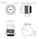 2PCS USB 3.1 Type C Panel Mounting Waterproof Connector, IP67 24 Pins Female to Female PA6BG33 Housing Double Head Adapter with Waterproof/Dust Cap