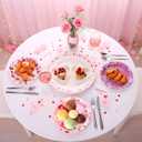 Patelai 100 Pcs Valentine's Day Paper Plates 9 Inch Heart Disposable Dinner Plates Valentine's Day Party Tableware for Dessert Candy Birthday Baby Shower Supplies Decorations(Heart Style)