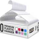 Utopia Home - Plastic Hangers 50 Pack - Space Saving Clothes Hanger - Durable and Strong Closet Organizers and Storage Makes It Ideal Stocking Stuffers or Apartment or Dorm Room Essentials (White)