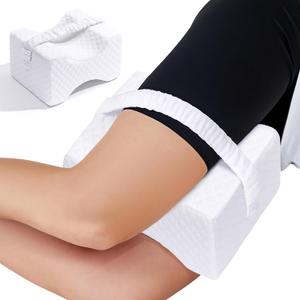 Knee Pillow for Side Sleepers, Leg Pillow for Sciatica, Back, HIPS, Knees, Joints Pain Relief,Pillows for Between Legs While Sleeping Spine Alignment Support & Relieves Pressure White