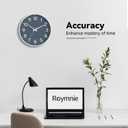 Roymnie Wall Clock 12 Inch Silent Wall Clocks Battery Operated- Modern Non Ticking Analog Clock Decorative for Living Room Bedroom Office Kitchen(Azure Blue)