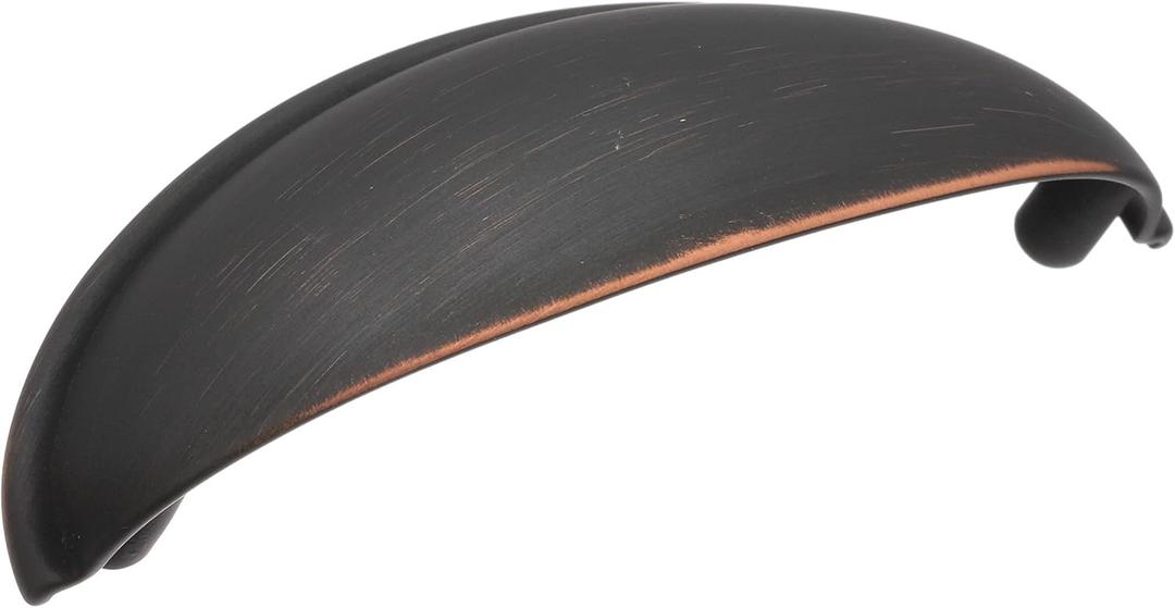 Amerock | Cabinet Cup Pull | Oil Rubbed Bronze | 3 inch (76 mm) Center-to-Center | Ravino | Drawer Pull | Drawer Handle | Cabinet Hardware (Pack of 1)
