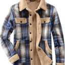 Women's Sherpa Lined Jackets Sherpa Turn-Down Collar Warm Winter Fleece Flannel Jacket for Women Trendy (Small, Lightblue/Khaki)