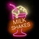 Milk Shake Neon Sign Milkshake Sign Custom For Coffee Shop Bar Decor Drink Sign Boba LED Neon Light For Restaurant Coffee Light Up Signs for Dessert Shop Bar Decor (Large)