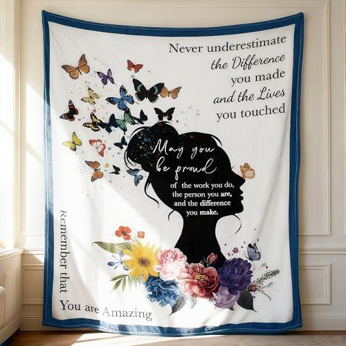 Olicard Inspirational Gifts for Women Friends Birthday, Appreciation Blanket, Thank You Gifts for Coworker, Farewell Gift for Friend Nurse Teacher Boss Lady Sister (50 x 60")
