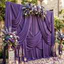 20ftx12ft Purple Backdrop Curtains for Parties, Wrinkle Free Polyester Photo Backdrop Drapes 4 Panels 12 ft Long Back Drop Cloth for Wedding Birthday Photography Background