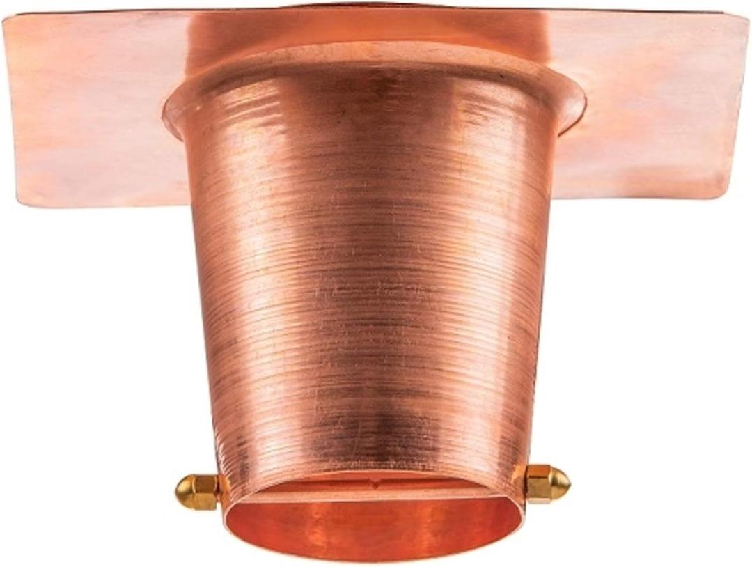 Copper Gutter Adapter with Rain Chain Hanger Clip for Decorative Chimes, Cups & Bells Serves as 2 Inch Rain Chain Installer for Downspout Outlet & Water Diverter for Gorgeous Fountain Display