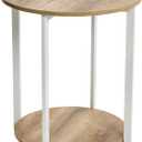 Household Essentials Coastal Oak Round End Table 2 Tier