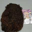 Short Curly Afro Wig With Bangs for Women Kinky Curly Wigs Ombre Brown Afro Wig Heat Resistant Fluffy Synthetic Wigs T30#