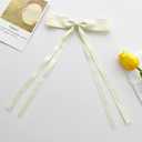 6 x Hair Clip for Women Girls, 4 PCS Hair Ribbons with Long Tail in Pink and Beige, Big Ribbon Bows Satin Hair Clip for Hair Design