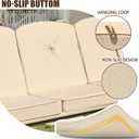 Outdoor Porch Swing Cushions 3 Seater, Replacement Cushions for Outdoor Swing, Patio Swing Cushion 25D Foam (Khaki, 61.5x39x3in)