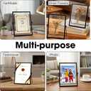 Amyhill Set of 6 Metal Picture Frames Vintage Minimal Ornate Floating Frames 4 x 6 Inches Photo Antique Easel Stand Vertical Glass Holder for Pictures Photos Desk Tabletop Display(Black)