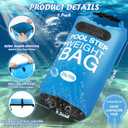 75 lb Heavy Duty Pool Ladder Weights - 2 Pack Pool Step Sand Bags for Above Ground Pools, Waterproof 500D PVC, Tear-Resistant Pool Stair Stabilizer to Prevent Floating, Sky Blue