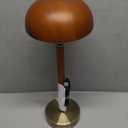 Adesso Cordless Table Lamp with 3-Level Touch Dimmer & Built-in Rechargeable Battery  14.63" Tall Touch Lamp, Walnut Finish (Antique Brass)