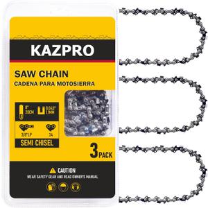 8 Inch Chainsaw Chain 34 Drive Links 3/8" LP Pitch, .043" Gauge, Low kickback, Lubrication System Chainsaw Blade fits Craftsman, Echo, Homelite, Poulan, Ryobi, Wrox, etc, KP-R34 (3 Pack)