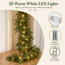 Garland with Lights, Garland for Mantle, Lighted Eucalyptus Garland, Medium