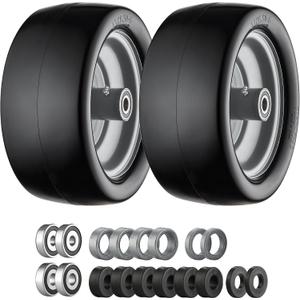 13x6.50-6 Lawn Mower Tires Flat Free Silver Gray Rim -2Pack
