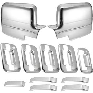 X AUTOHAUX Car Exterior Chrome Plated Mirror Cover, 4 Door Handle Cover, Tailgate Cap Overlay for Lincoln Mark LT 2006-2008, for Ford F150 2004-2008