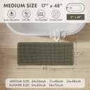 MIULEE Waffle Bathroom Runner Rugs, Super Absorbent Non Slip Bath Rug, Upgraded Soft Quick Dry Washable Boho Long Bath Mat with Tassels for Hallway Laundry Room Bedroom, 17"x48", Green