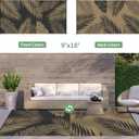 GENIMO Outdoor Rug 9' x 18' Waterproof for Patios Clearance, Reversible Outdoor Plastic Straw Camping Rug Carpet, Large Area Rugs Mats for RV, Camper, Deck, Balcony, Porch, Beach, Picnic, Black&Brown