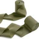 Ling's Moment Satin Green Ribbon, 2.6 Inch x 13Yd Olive Green Silk Extra Wide Thick Fabric Ribbons for Craft Gift Wrapping Flower Bouquet Wreaths Birthday Wedding Welcome Sign Decorations