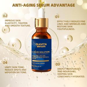 OLAVITA Liquid Solution Anti Aging Serum â€“ Vitamin C, Retinol, Vitamin E & Aloe Facial Formula, Helps Improve the Look of Fine Lines, Pores & Uneven Texture (1 Pack)