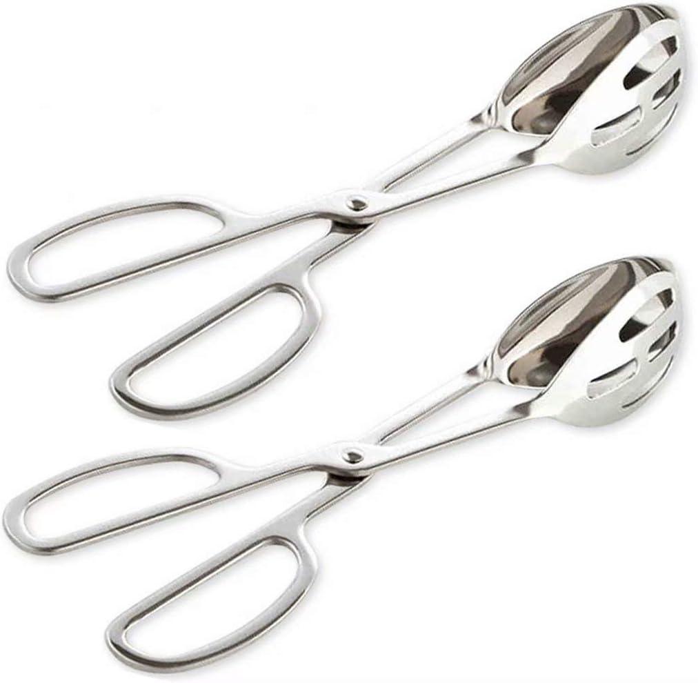 KEBE 2-PACK Serving Tongs for Buffet Party Catering, Thickening Food Serving Salad Cake Bread Kitchen Tongs, Stainless Steel