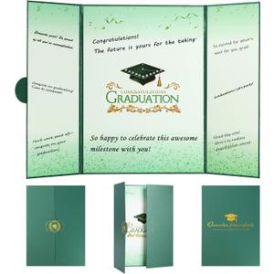 7 x Graduation Guest Book 2026 Graduation Decorations Class of 2026 Graduation Sign in Book Signature Board Keepsake Grad Party Supplies College High School Graduation Gift Card Book (Green)