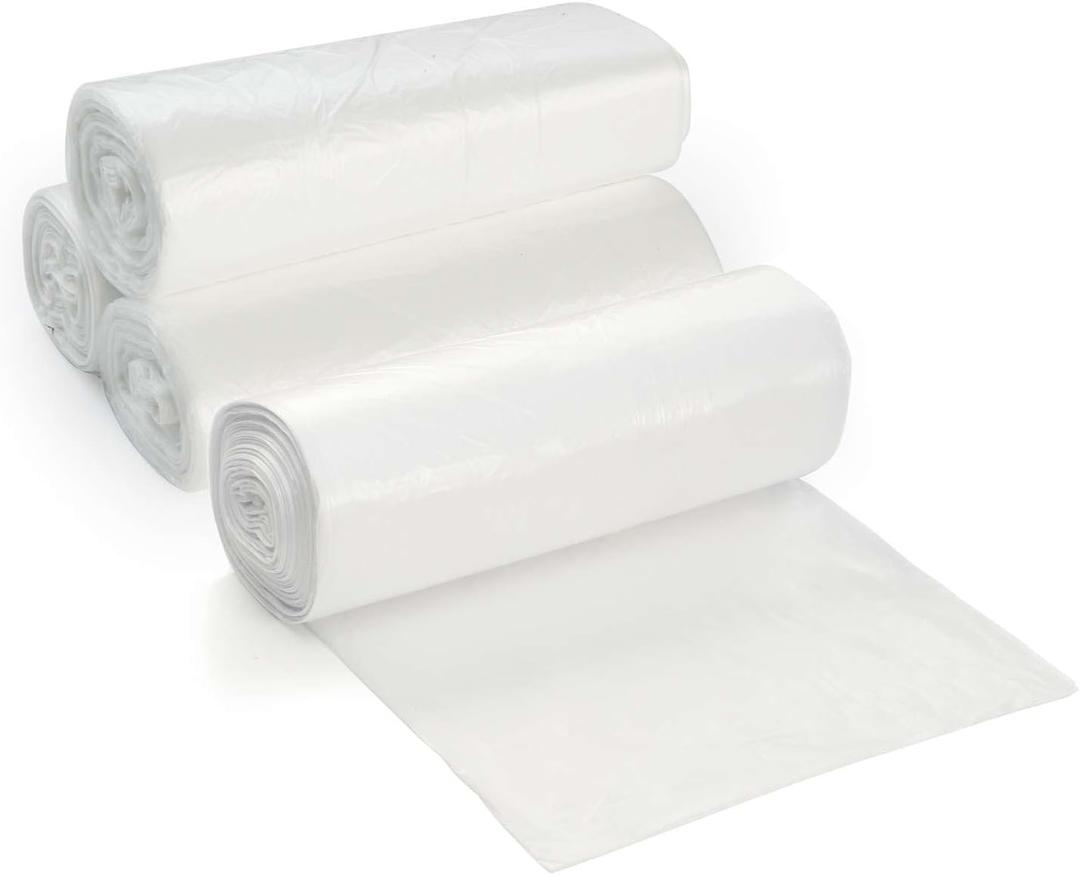 ProCure 7-10 Gallon Clear Garbage Can Liners, 100 Count - Small - Medium Trash Can Liners - High Density, Thin, Lightweight, 8 Microns - for Office, Home, Hospital Wastebaskets - 2 Coreless Rolls