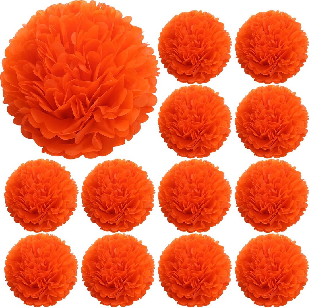12 Pcs 20 Inches Jumbo Paper Marigold Flowers Heads for Mexican Day of The Dead Dia De Los Muertos Decor The Day of The Dead Ofrenda Altar Party Decoration Halloween Diwali Indian Wedding